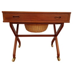 Retro Danish Sewing Table, Teak Wood, 60s