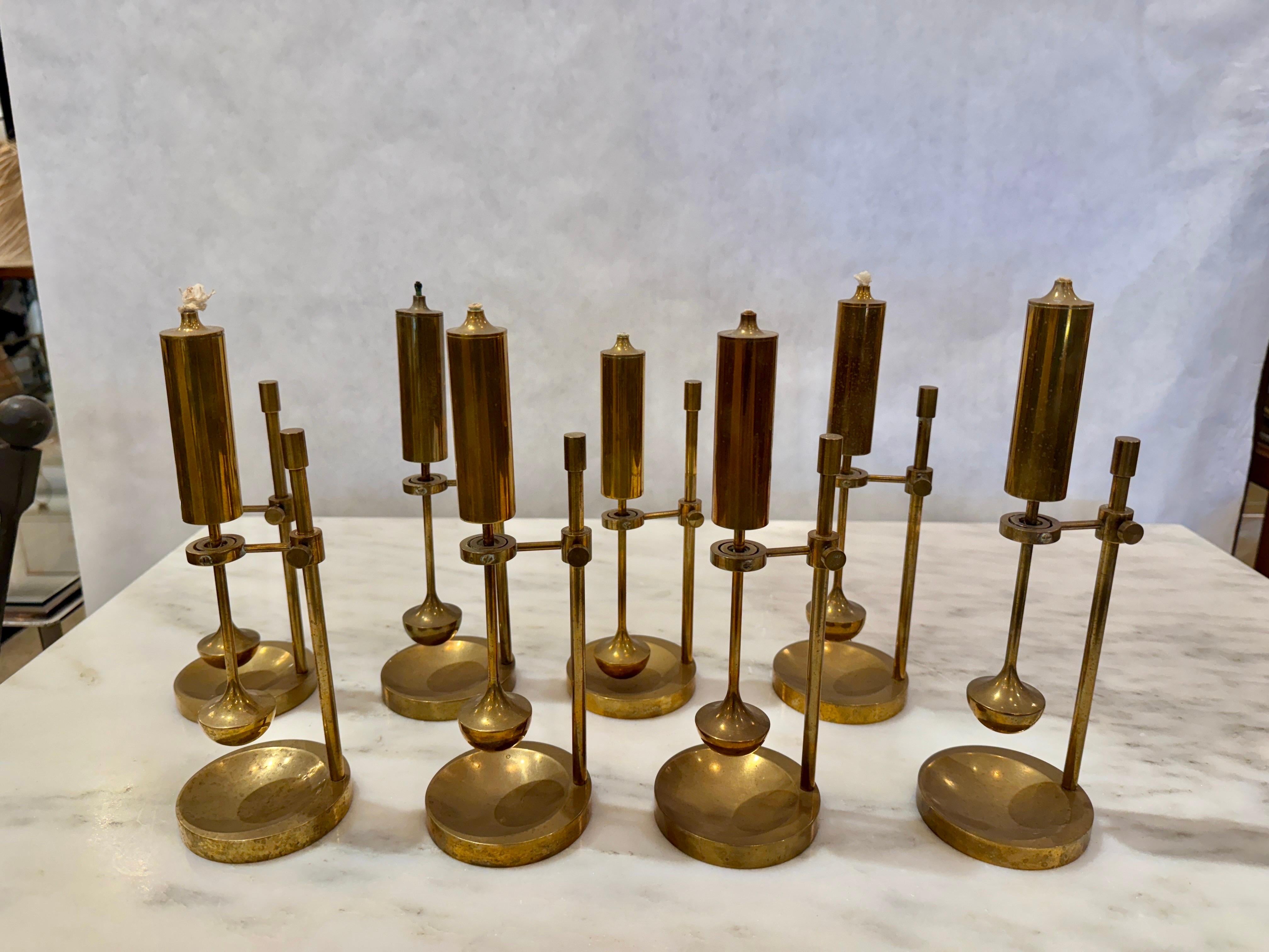 Vintage Danish Ship Brass Oil Lamps by Ilse Ammonsen (8 Avail - Priced Each) For Sale 2