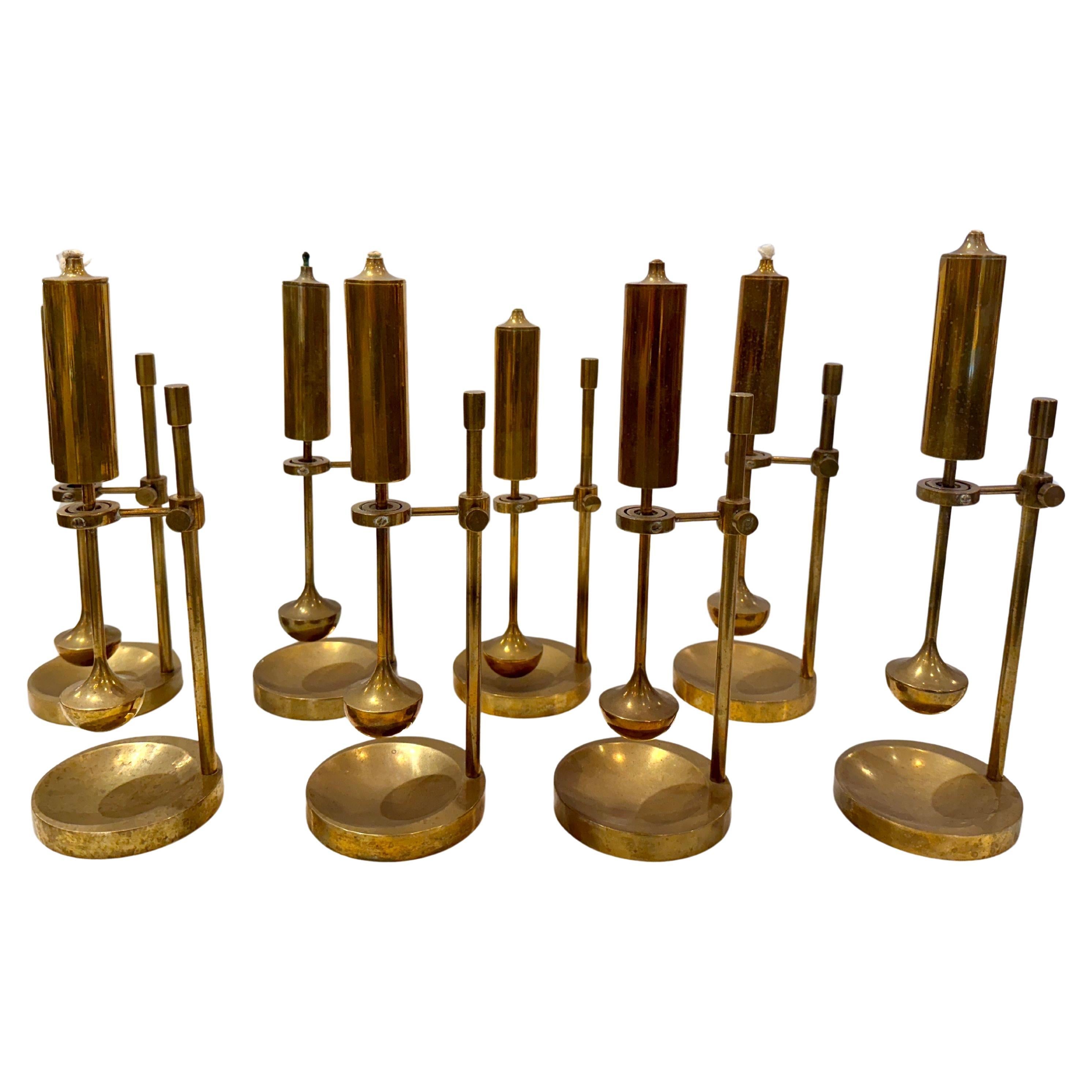Vintage Danish Ship Brass Oil Lamps by Ilse Ammonsen (8 Avail - Priced Each) For Sale