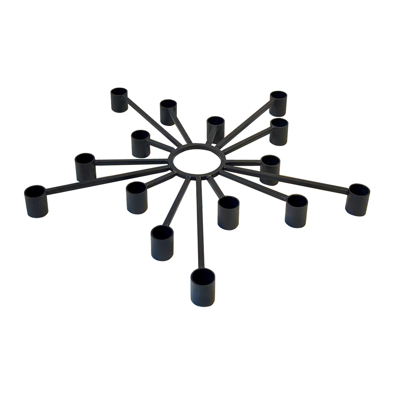 Vintage Danish Shooting Star Candleholder in Black Iron, 1970s