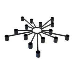 Vintage Danish Shooting Star Candleholder in Black Iron, 1970s