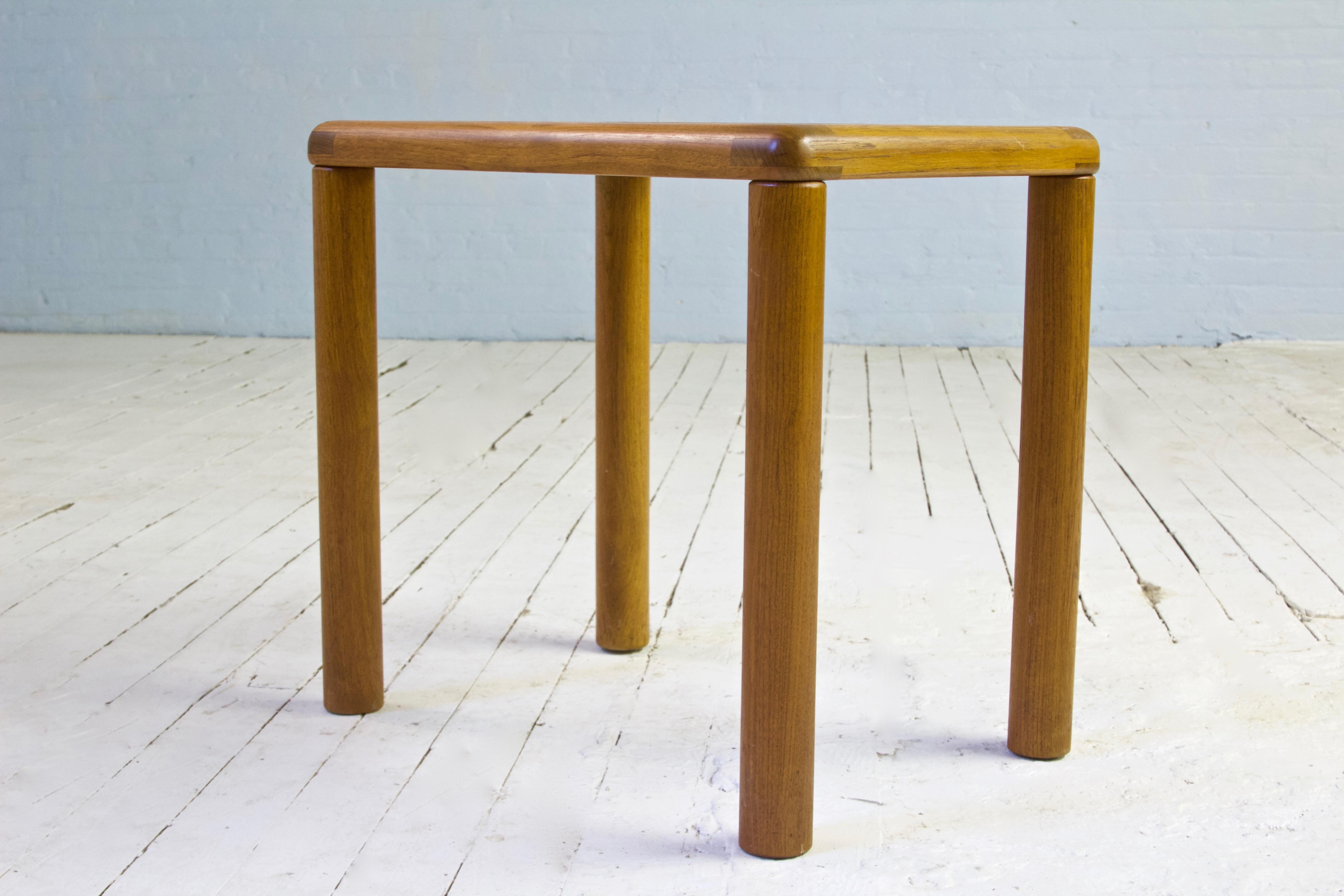 Scandinavian Modern Vintage Danish Side Table in Teak with Turned Legs, 1960s For Sale