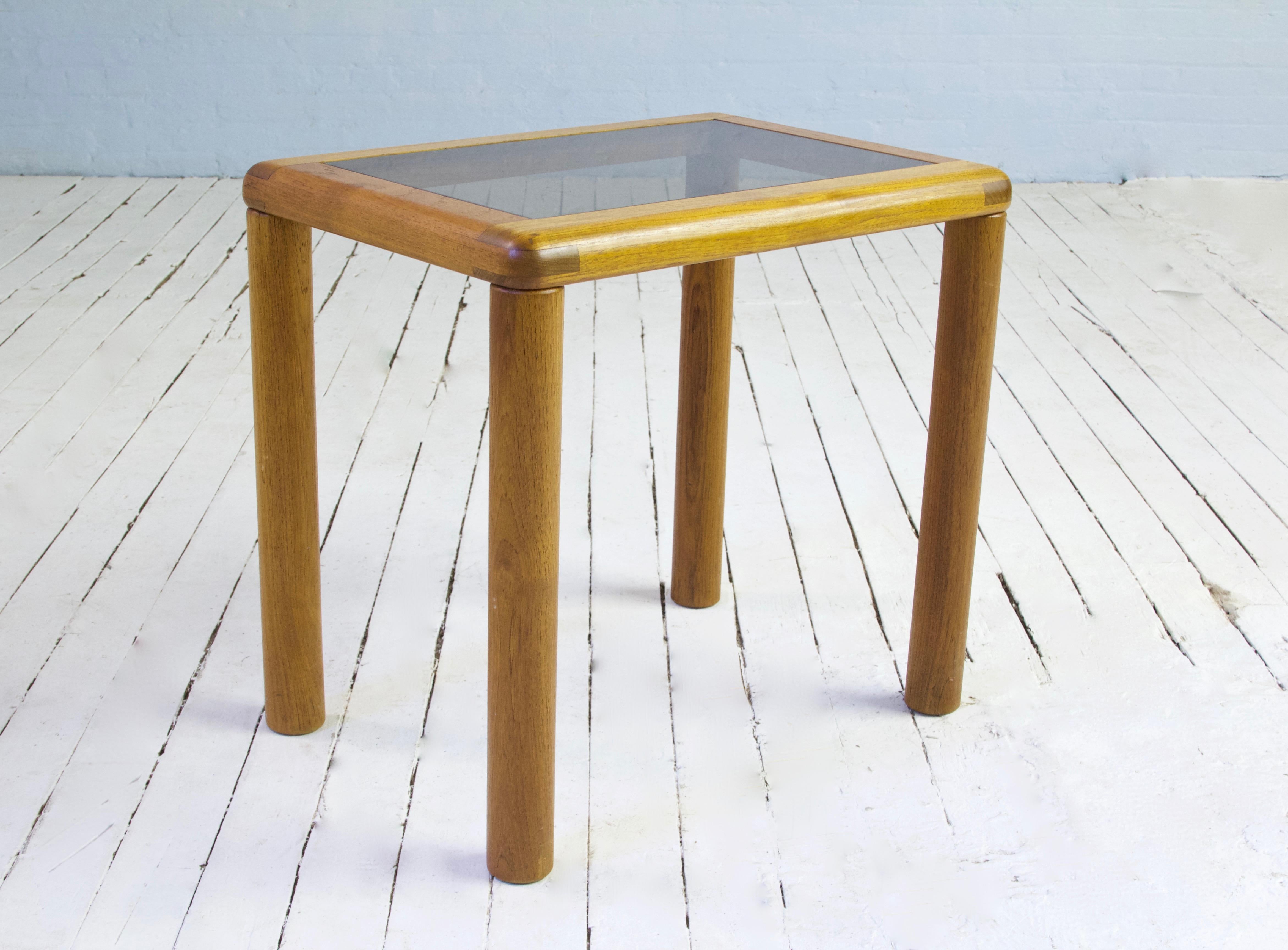 Oiled Vintage Danish Side Table in Teak with Turned Legs, 1960s For Sale