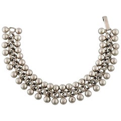 Vintage Danish Silver Bracelet in Modern Design, 1930s-1940s