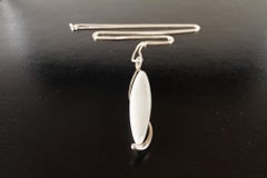 Vintage Danish Silver Necklace with Porcelain Pendant by Royal Copenhagen 1960s