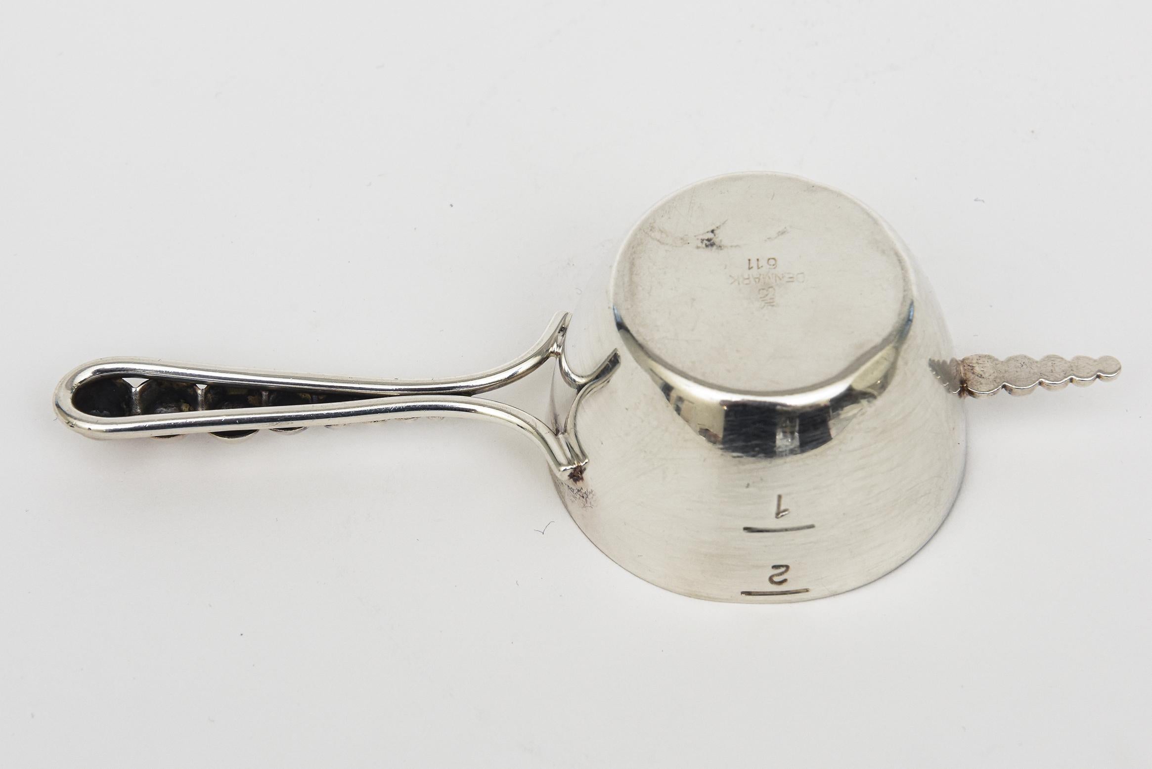 Vintage Danish Silver-Plate Ball Jigger Or Measuring Cup Barware  2