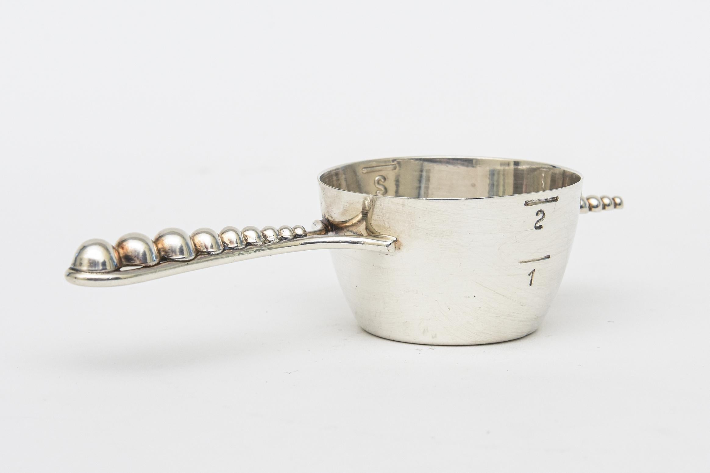 Modern Vintage Danish Silver-Plate Ball Jigger Or Measuring Cup Barware 