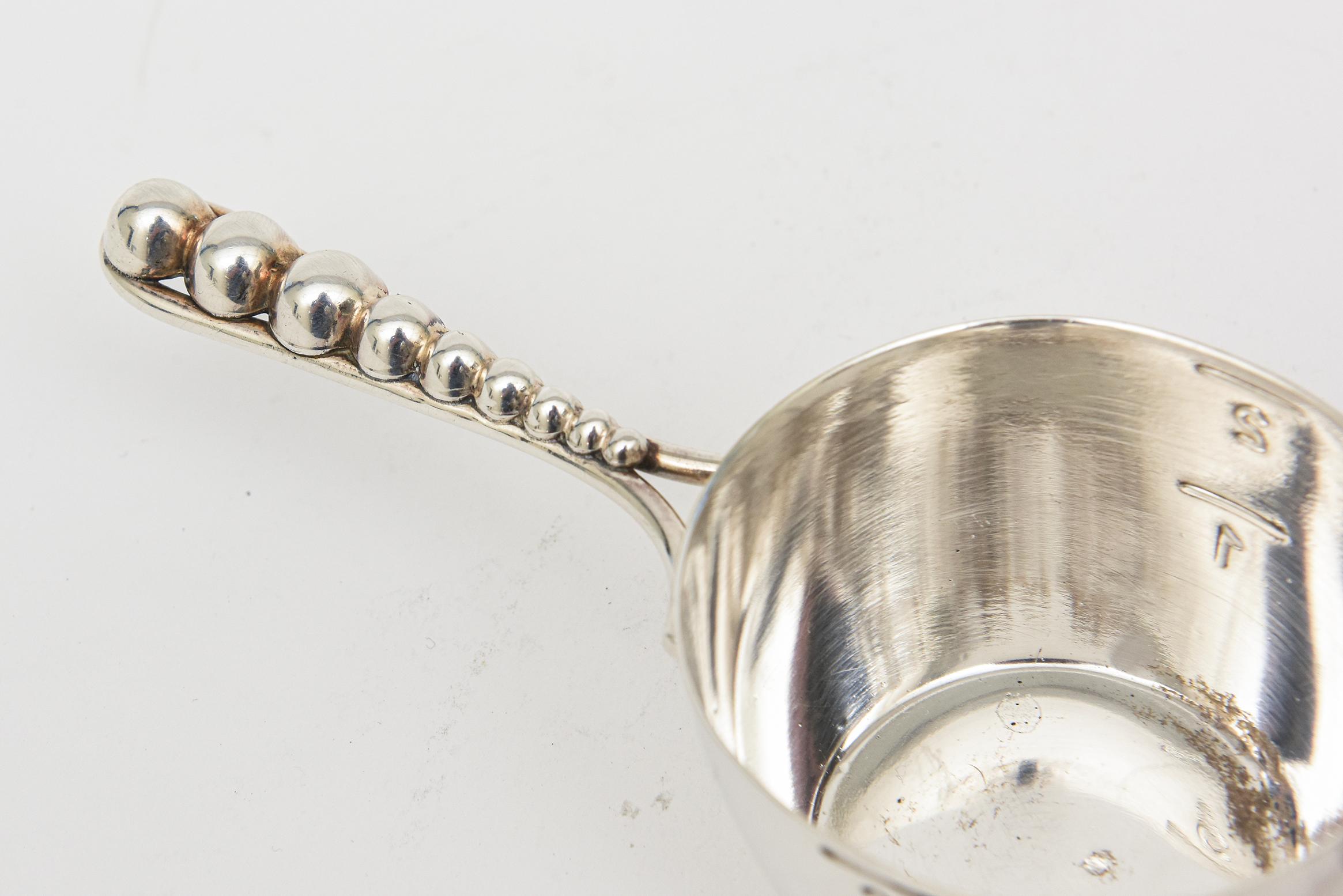 Mid-20th Century Vintage Danish Silver-Plate Ball Jigger Or Measuring Cup Barware 
