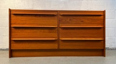 Vintage Danish Six-Drawer Teak Dresser w/ Sculpted Handles