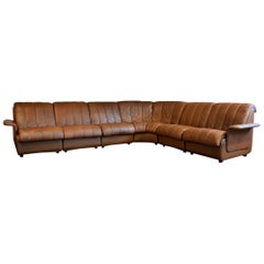 Vintage Danish Skipper Modular Leather Sofa