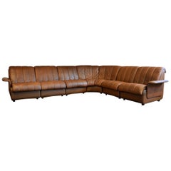 Vintage Danish Skipper Modular Leather Sofa