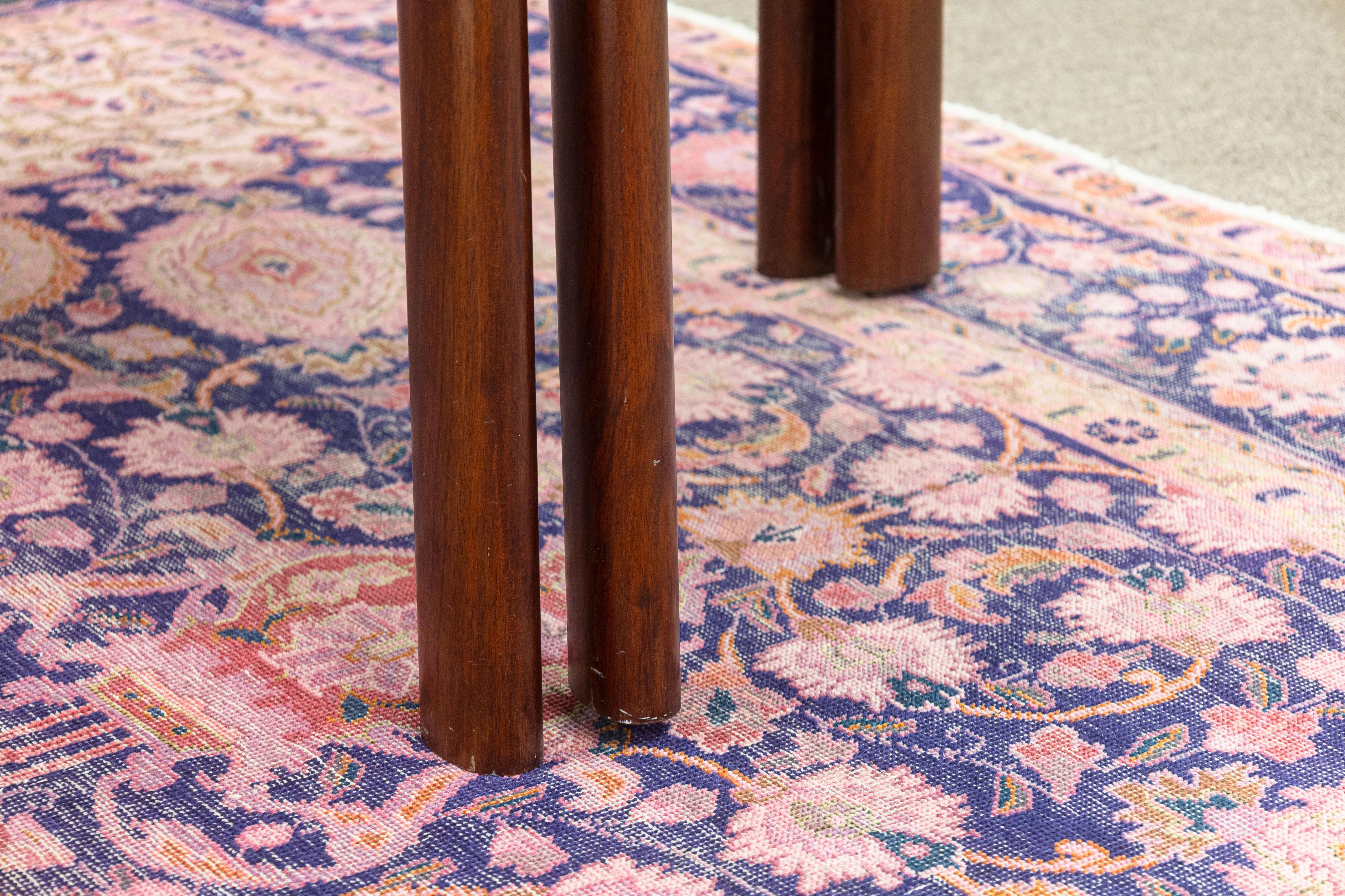 20th Century Vintage Danish Skovby 8 Leg Rosewood Extendable Round Dining Table with 3 Leaves For Sale