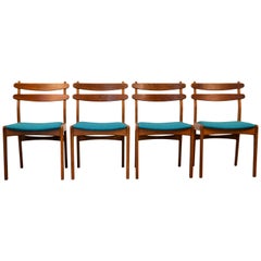 Vintage Danish Slagelse Teak/Oak Dining Chairs, Set of 4