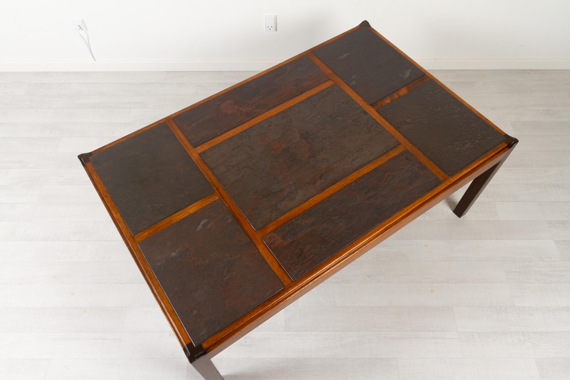 Vintage Danish Slate Coffee Table by Svend Langkilde, 1970s For Sale 4