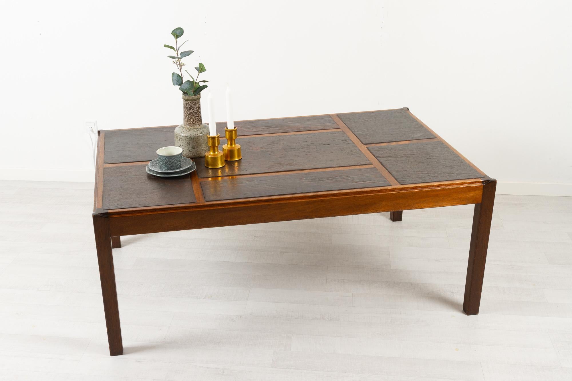 Vintage Danish Slate Coffee Table by Svend Langkilde, 1970s For Sale 8