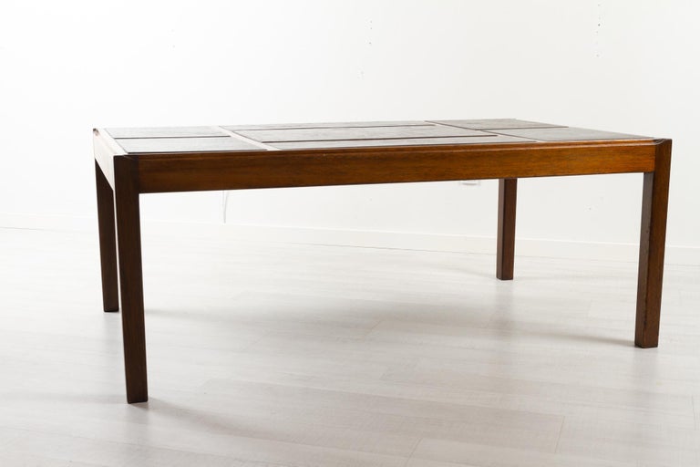 Vintage Danish Slate Coffee Table by Svend Langkilde, 1970s In Good Condition For Sale In Asaa, DK
