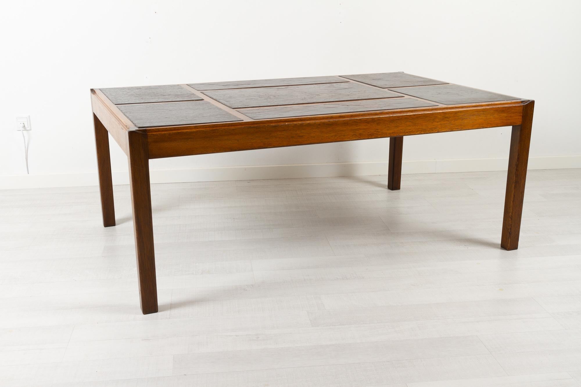 Fin du 20e siècle Table basse danoise vintage en ardoise par Svend Langkilde, années 1970 en vente