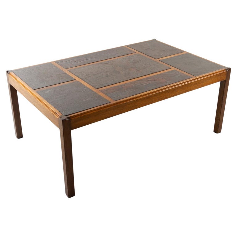 Vintage Danish Slate Coffee Table by Svend Langkilde, 1970s For Sale