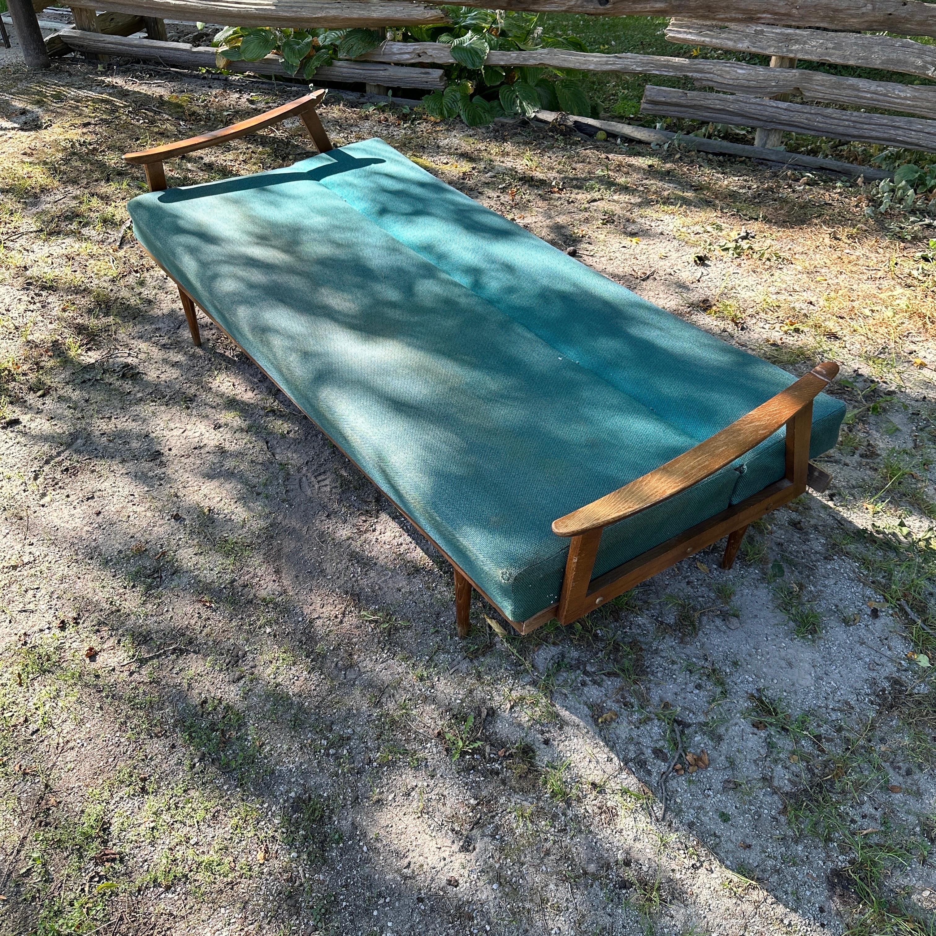 Vintage Danish Sofa Bed In Fair Condition For Sale In Puslinch, ON