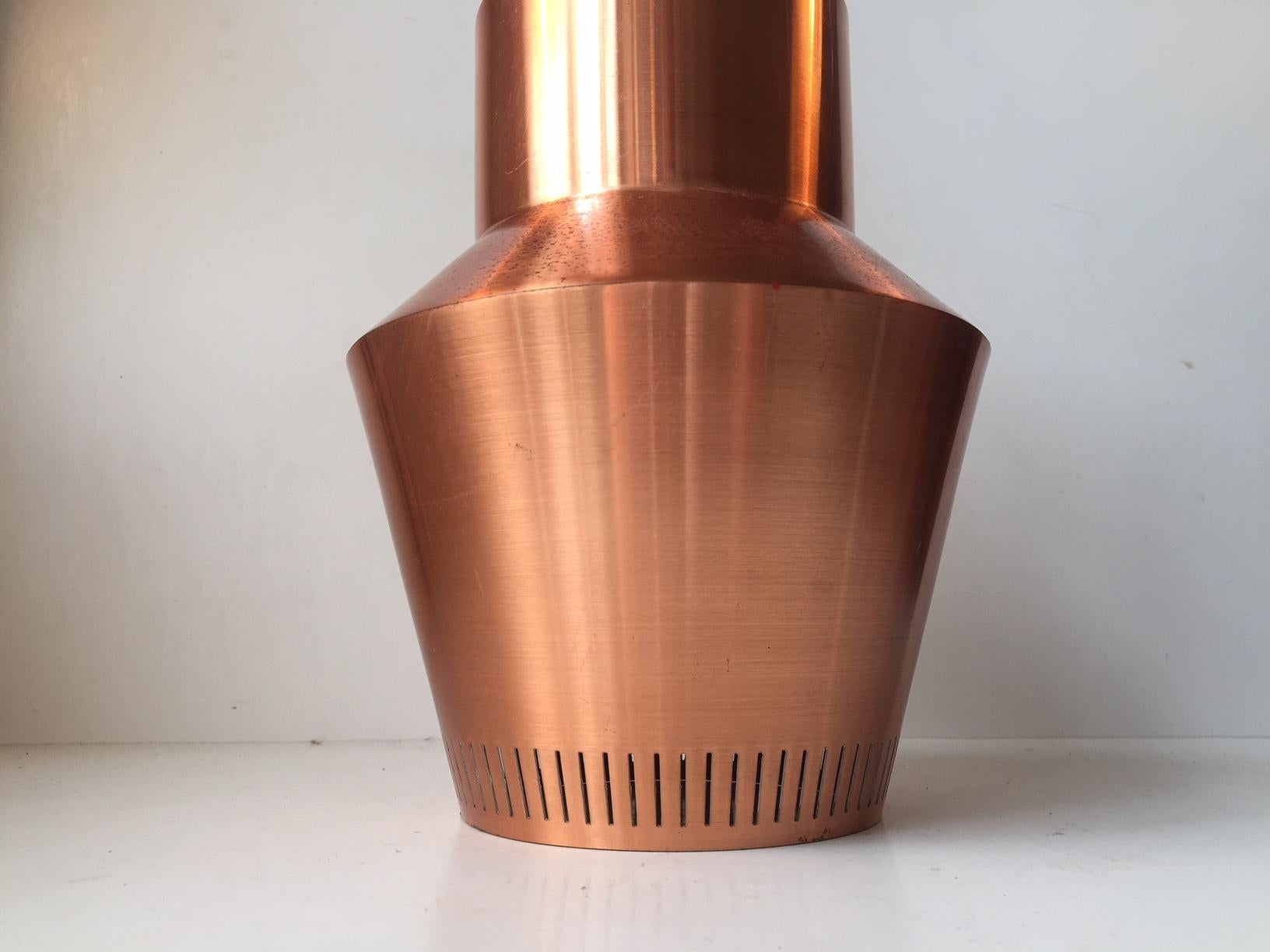 Mid-20th Century Vintage Danish Solid Copper Pendant Lamp from Fog & Mørup, 1960s For Sale