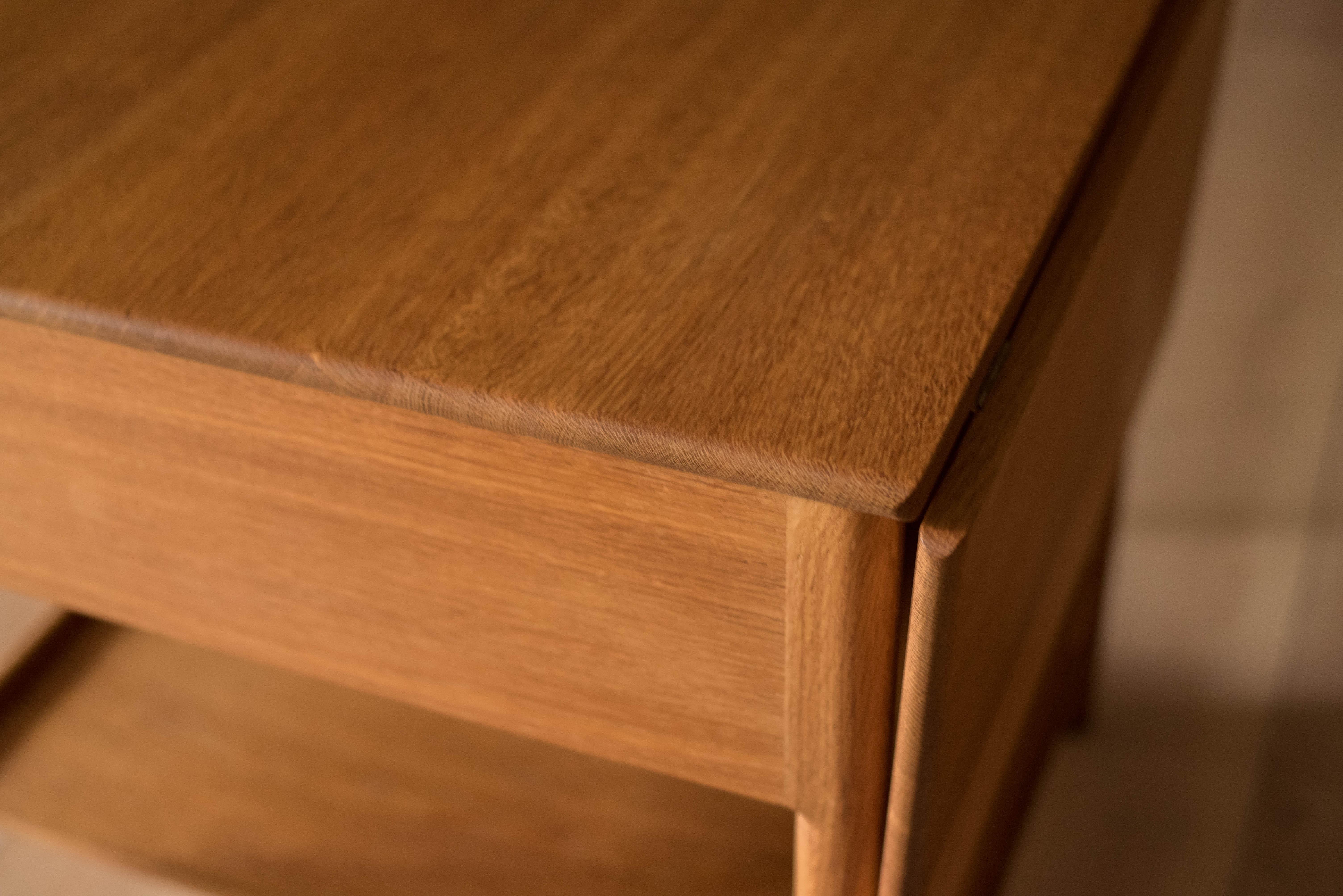 Vintage Danish Solid Oak Extendable Sewing Table by Hans J. Wegner 4