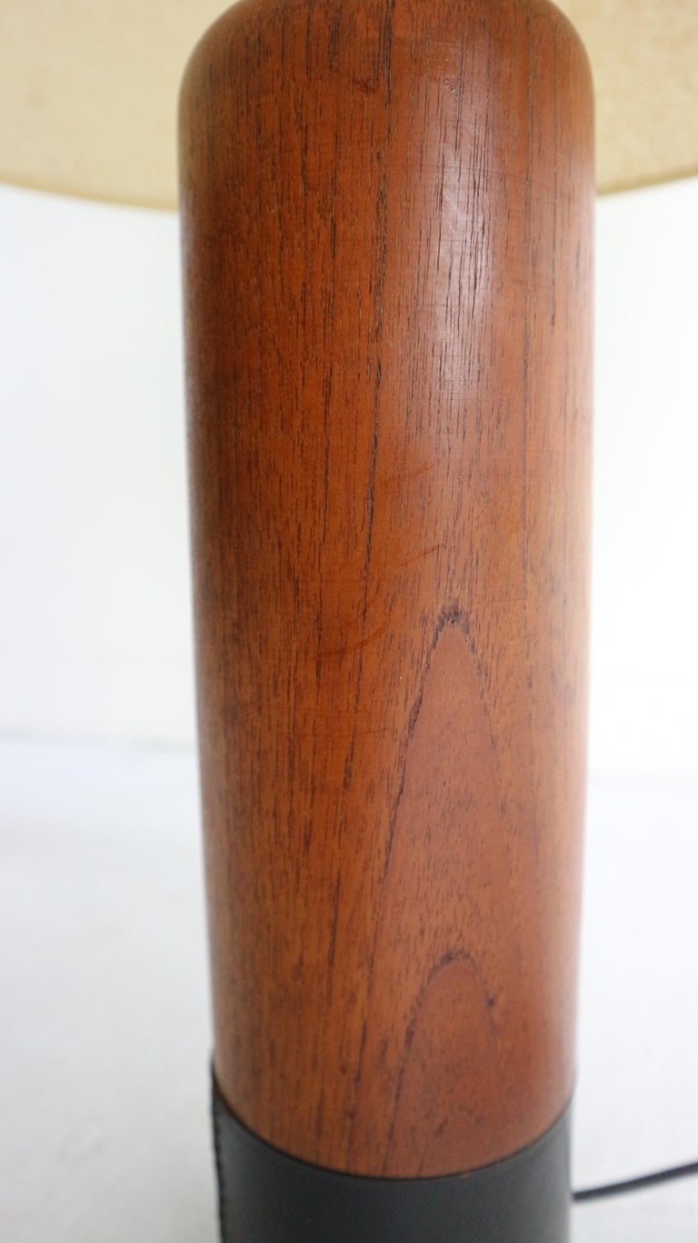 Vintage Danish Solid Teak and Leather Table Lamp from ESA, 1960s For Sale 4