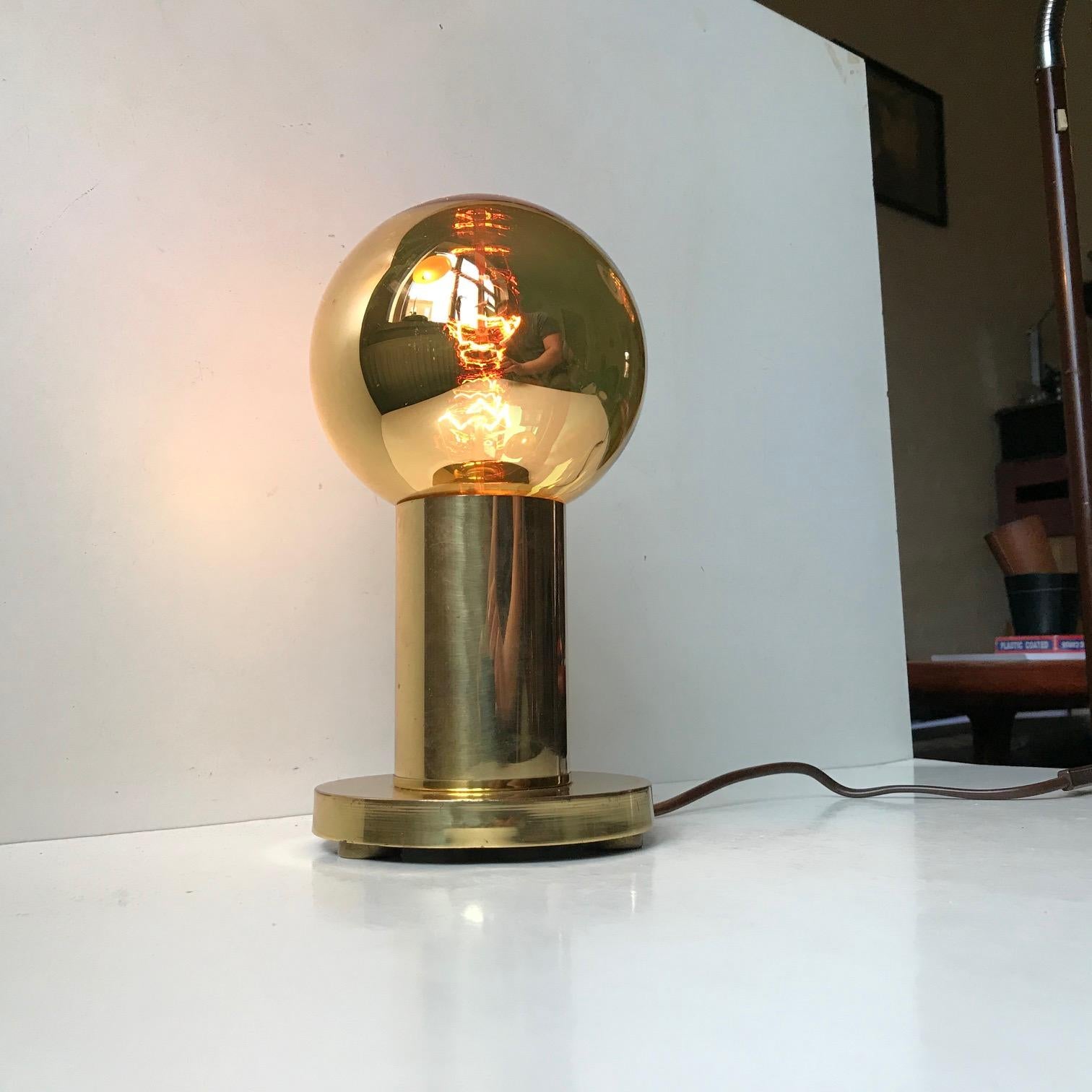 Late 20th Century Vintage Danish Spy-Ball Table Lamp in Brass from Frimann, 1970s