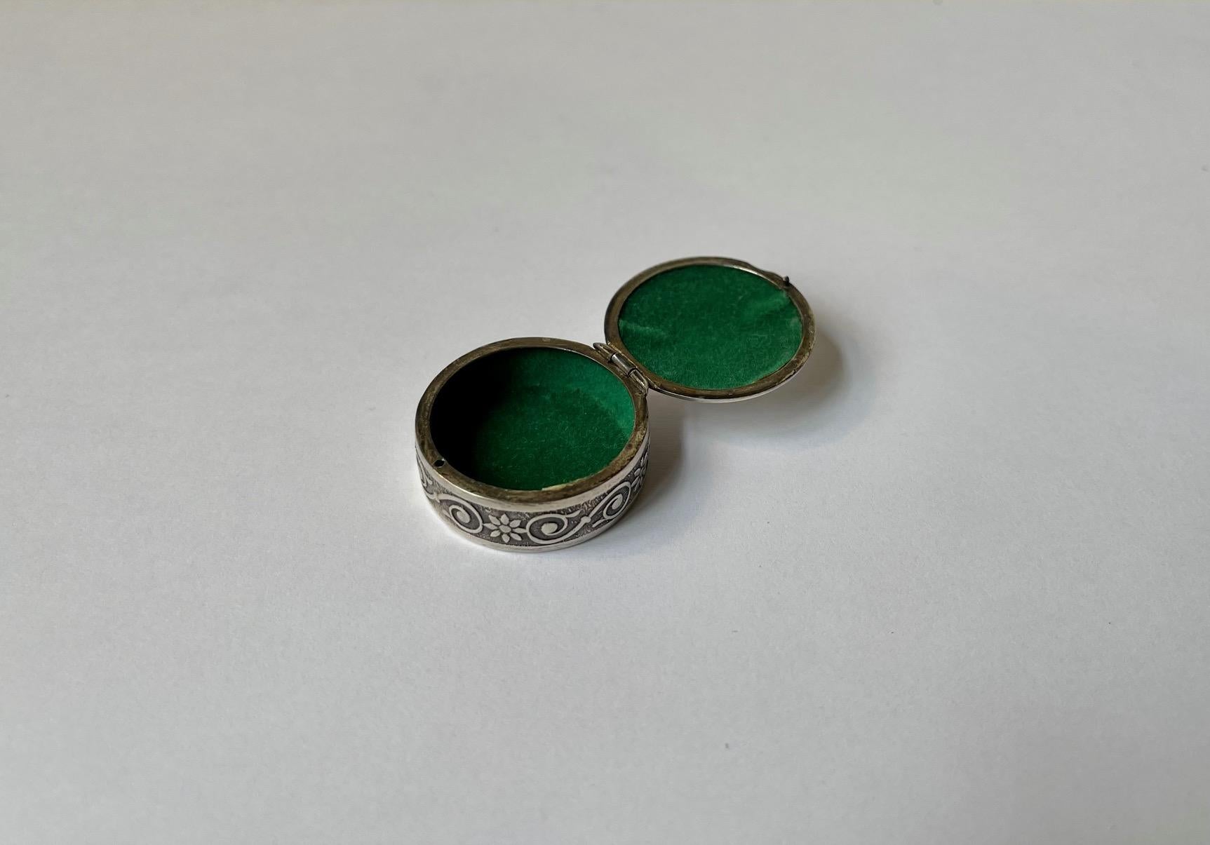 Mid-Century Modern Vintage Danish Sterling Silver Ring Box by J. A. Christensen