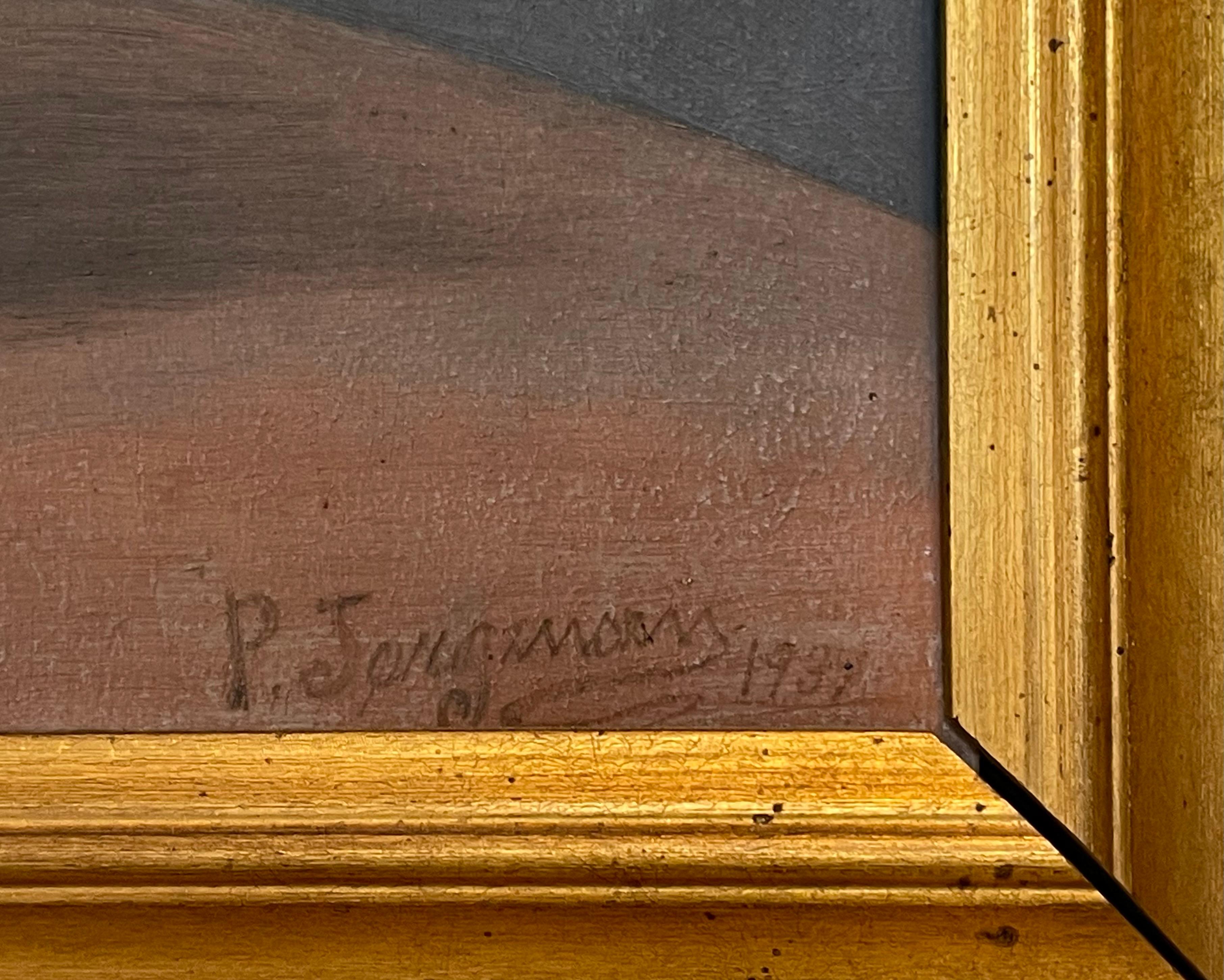Natura morta floreale danese d'epoca degli anni '30 dell'artista P. Jørgensen in vendita 1