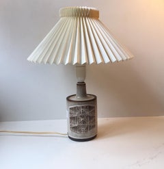 Vintage Danish Stoneware Table Lamp by H. Gottschalk-Olsen for Stogo, 1970s