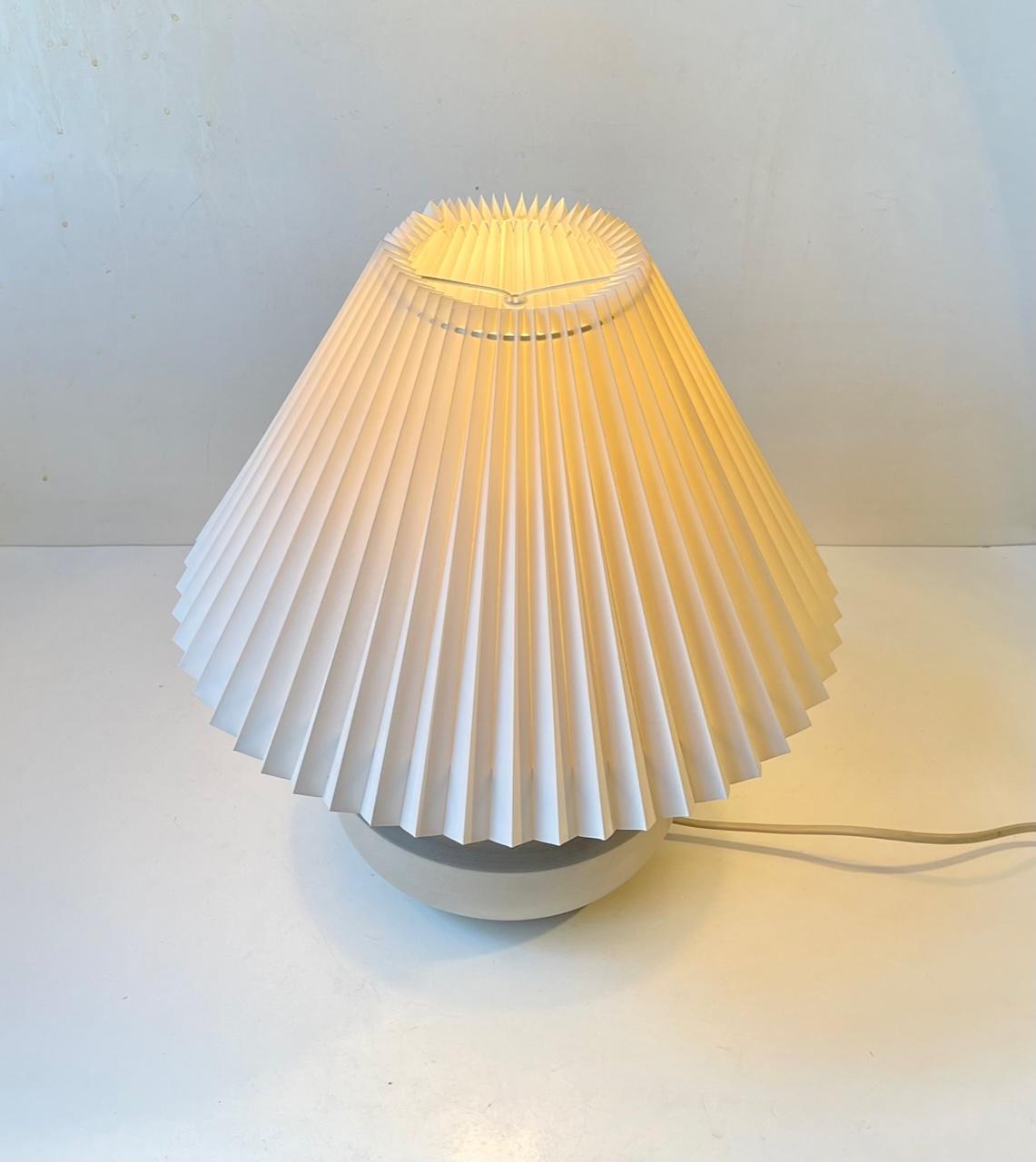 Scandinavian Modern Vintage Danish Stoneware Table Lamp with Stripes by Axella Design, 1970s