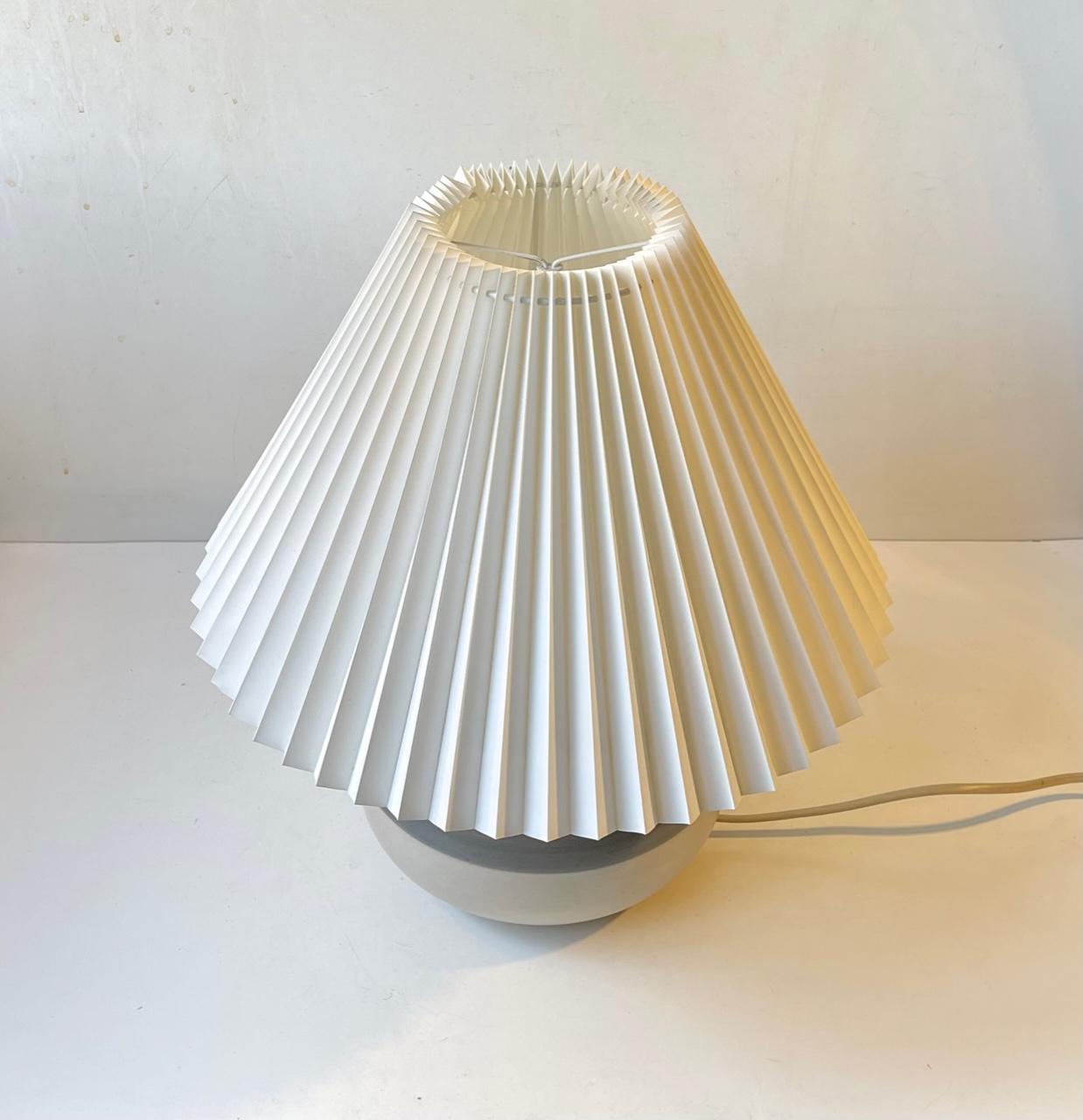 Vintage Danish Stoneware Table Lamp with Stripes by Axella Design, 1970s 1