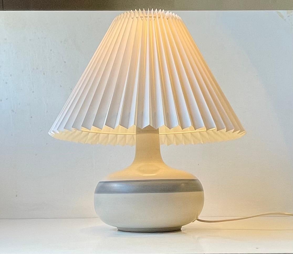 Vintage Danish Stoneware Table Lamp with Stripes by Axella Design, 1970s 2