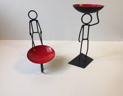 Statuette portacandele danese vintage di Bror Bonfils, Danimarca, anni '60