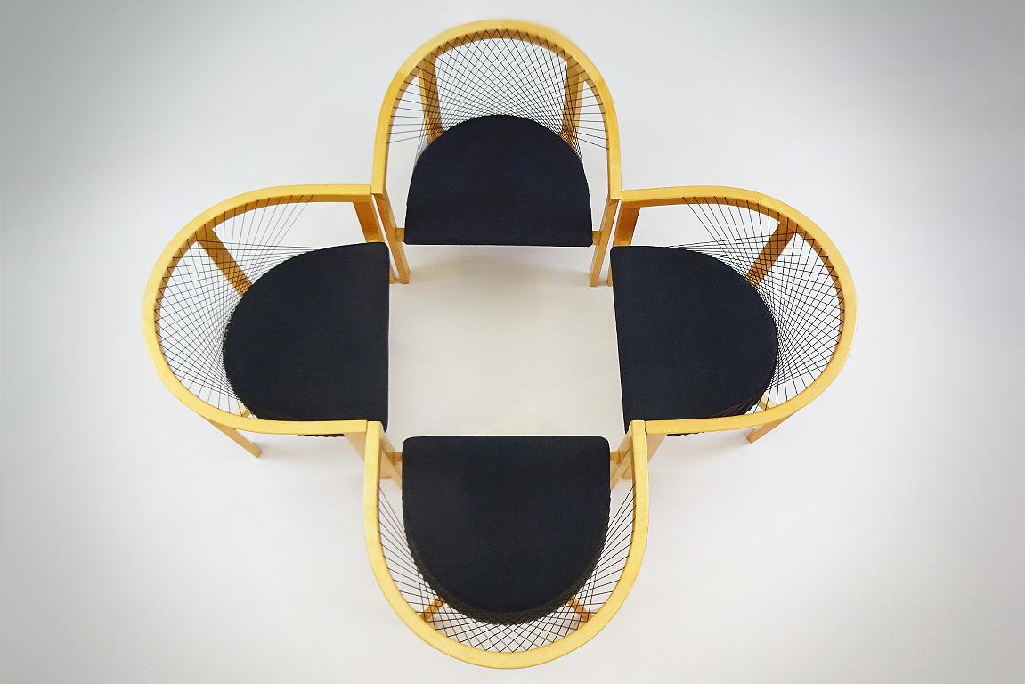Vintage Danish String Chairs by Niels Jørgen Haugesen for Tranekaer Furniture In Good Condition In Highclere, Newbury