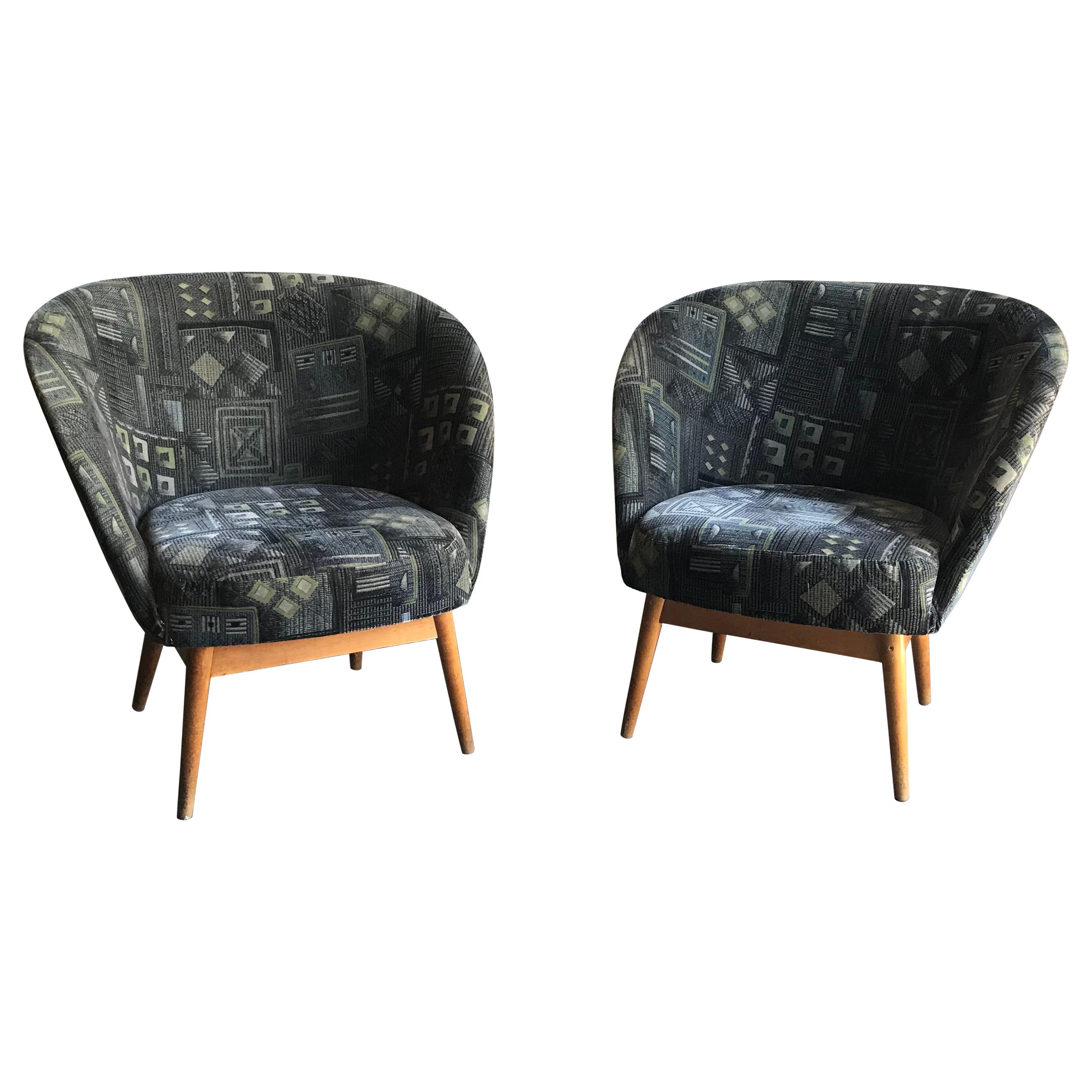 Vintage Danish Style Armchairs, 1960s For Sale