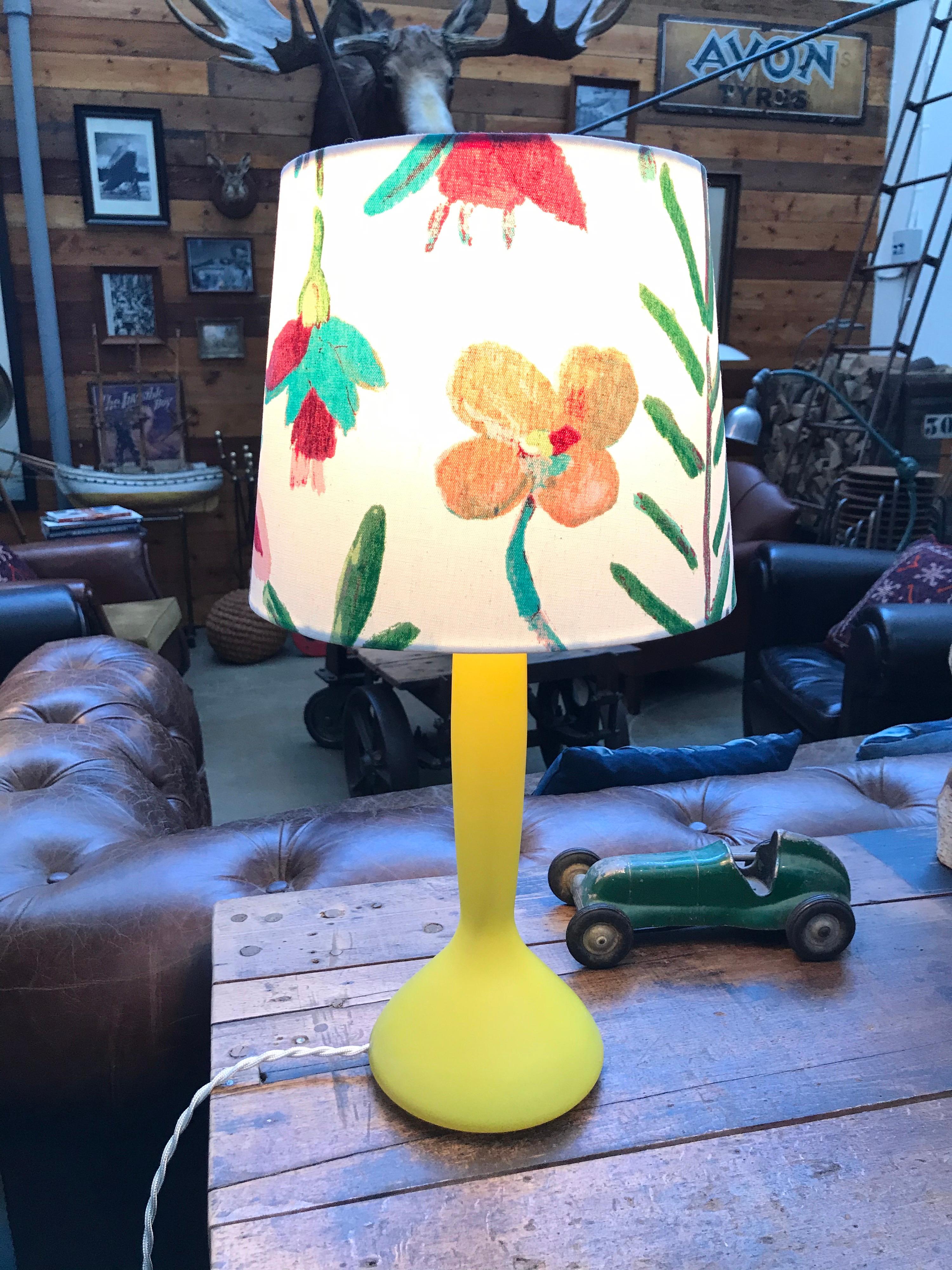 Vintage Danish Table Lamp by Kastrup Glass for Holmegaard For Sale 1