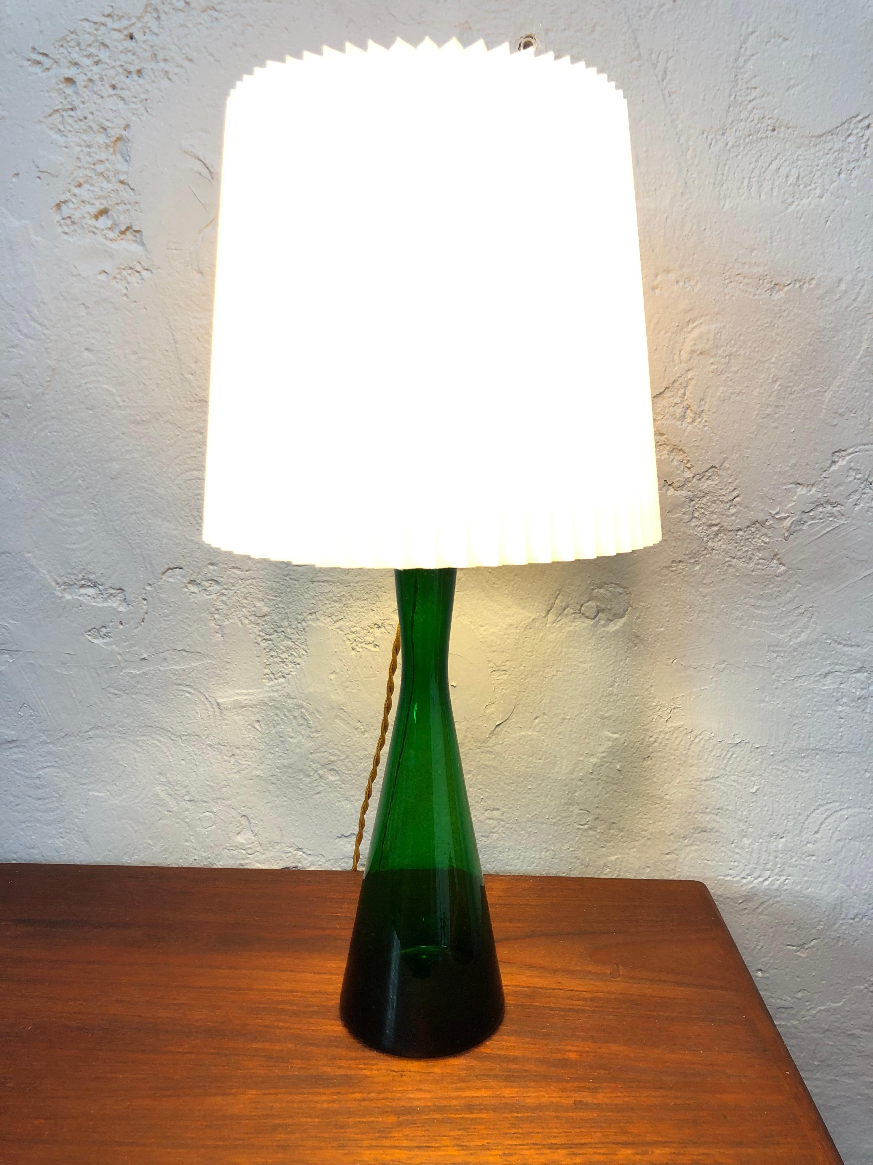 Mid-Century Modern Vintage Danish Table Lamp from Kastrup Glass for Holmegaard