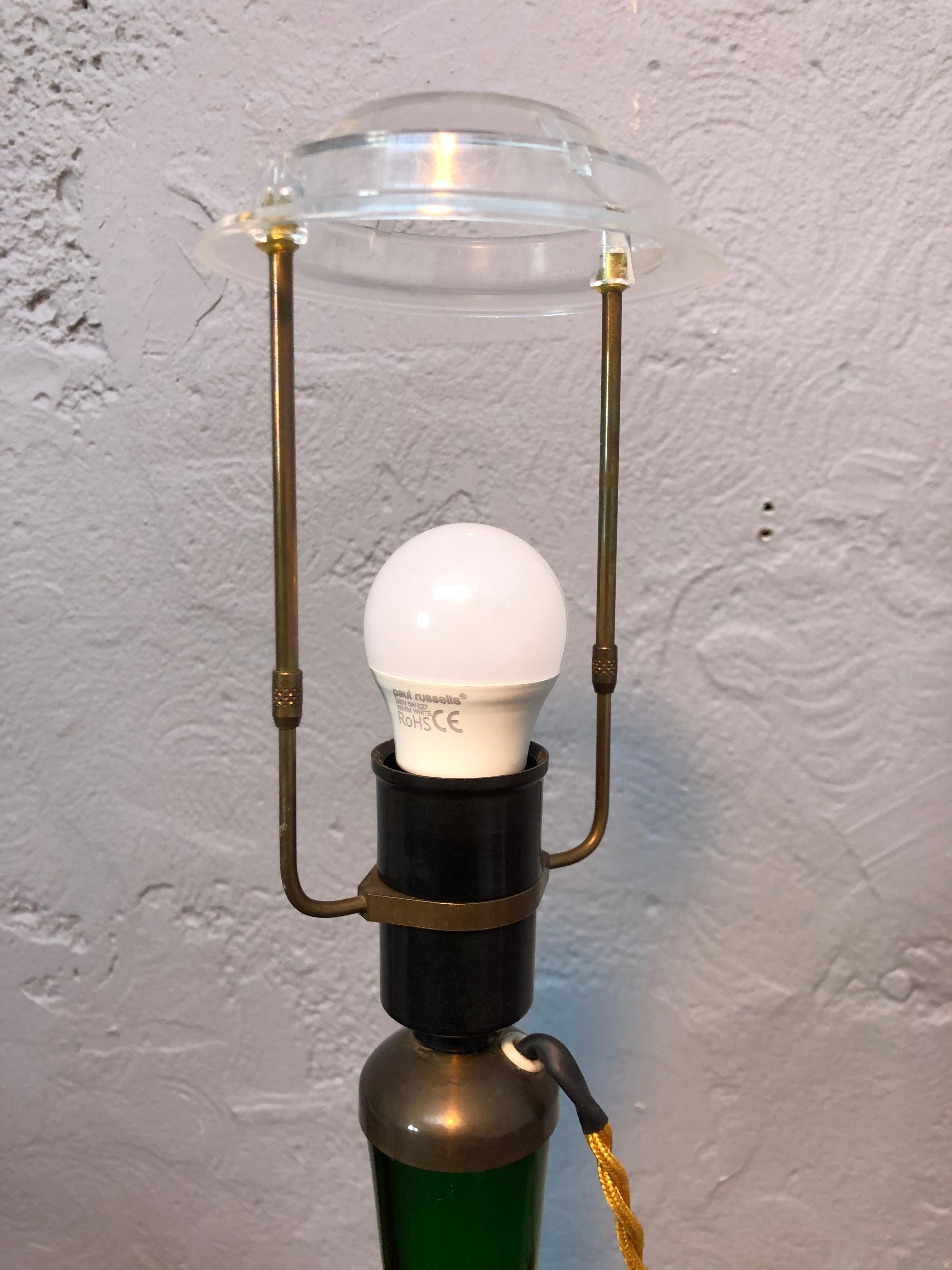 Vintage Danish Table Lamp from Kastrup Glass for Holmegaard In Good Condition In Søborg, DK
