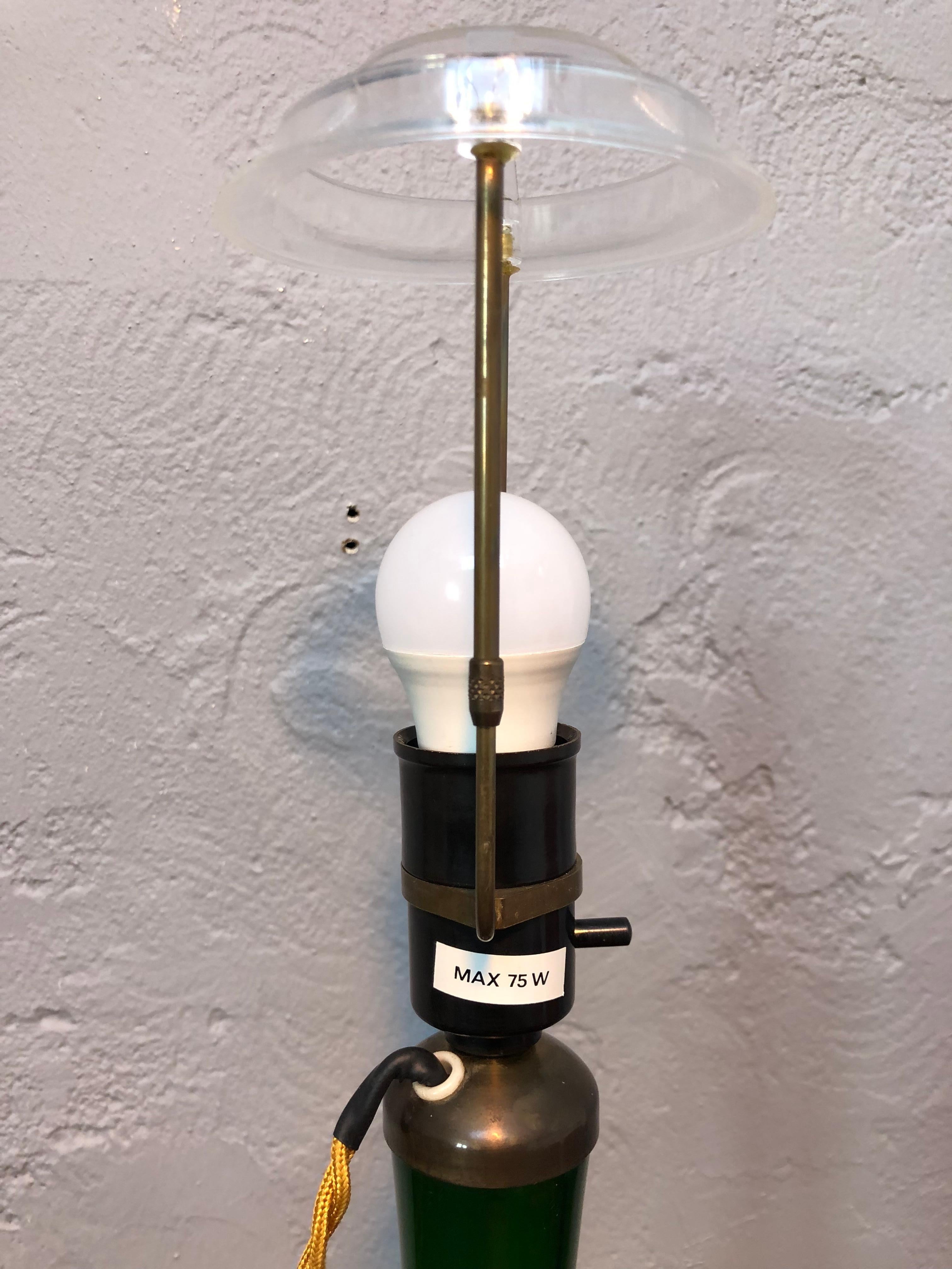 Blown Glass Vintage Danish Table Lamp from Kastrup Glass for Holmegaard