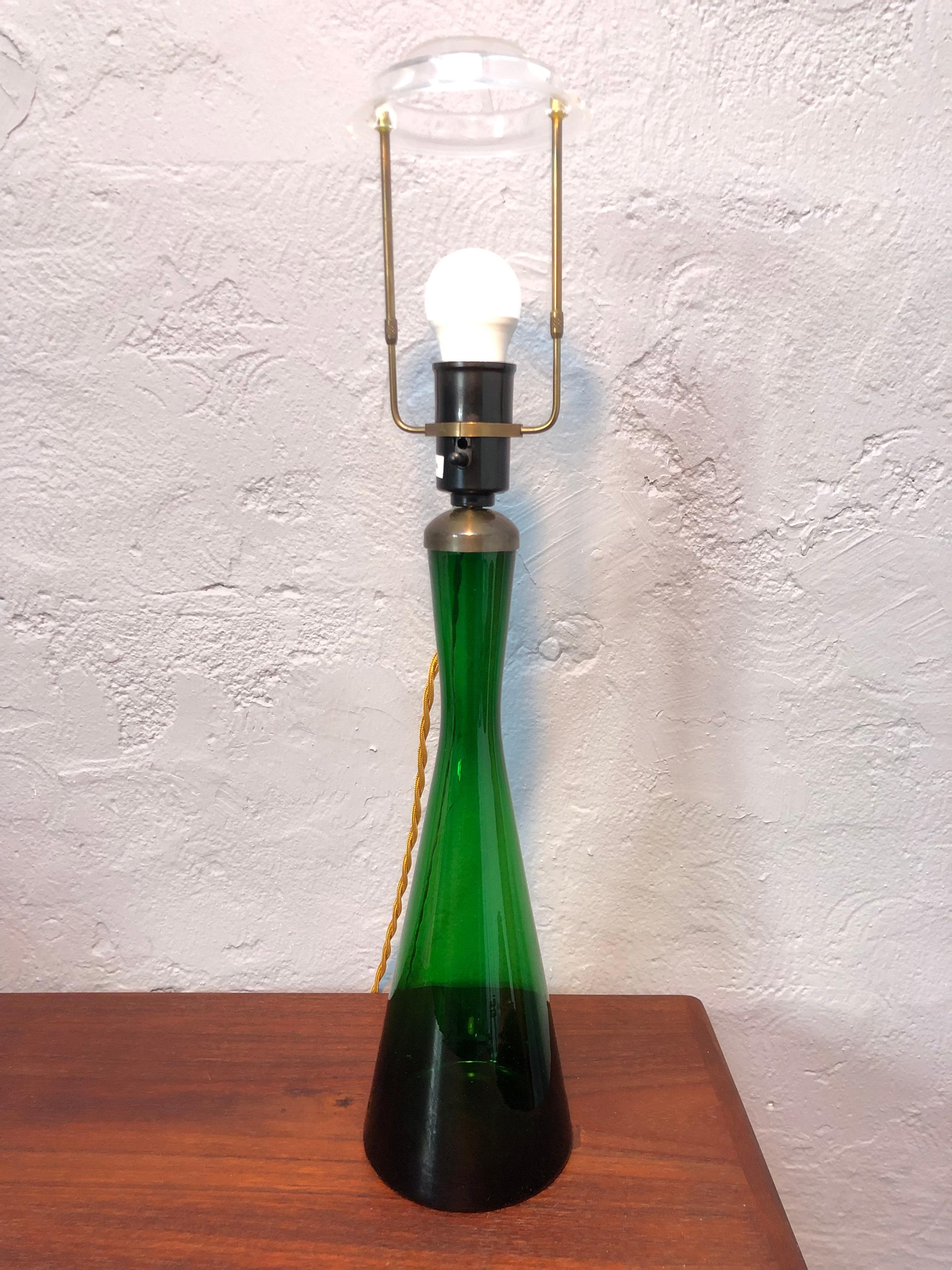 Vintage Danish Table Lamp from Kastrup Glass for Holmegaard 1