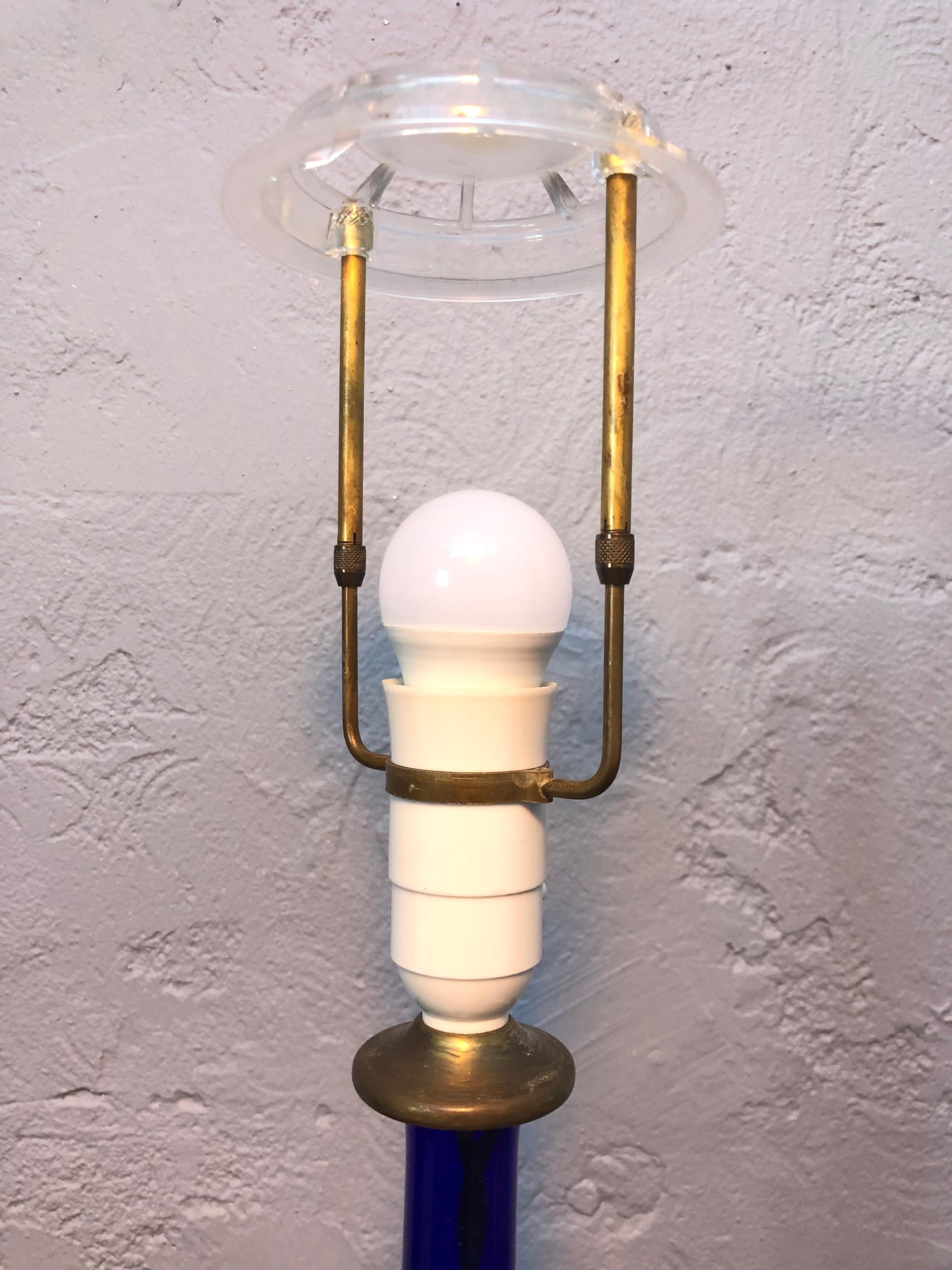 Vintage Danish Table Lamp from Kastrup Glass for Holmegaard For Sale 1