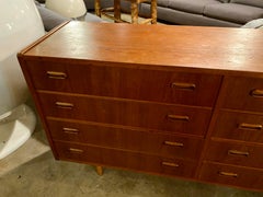 Vintage Danish Teak 8-Drawer Double Dresser