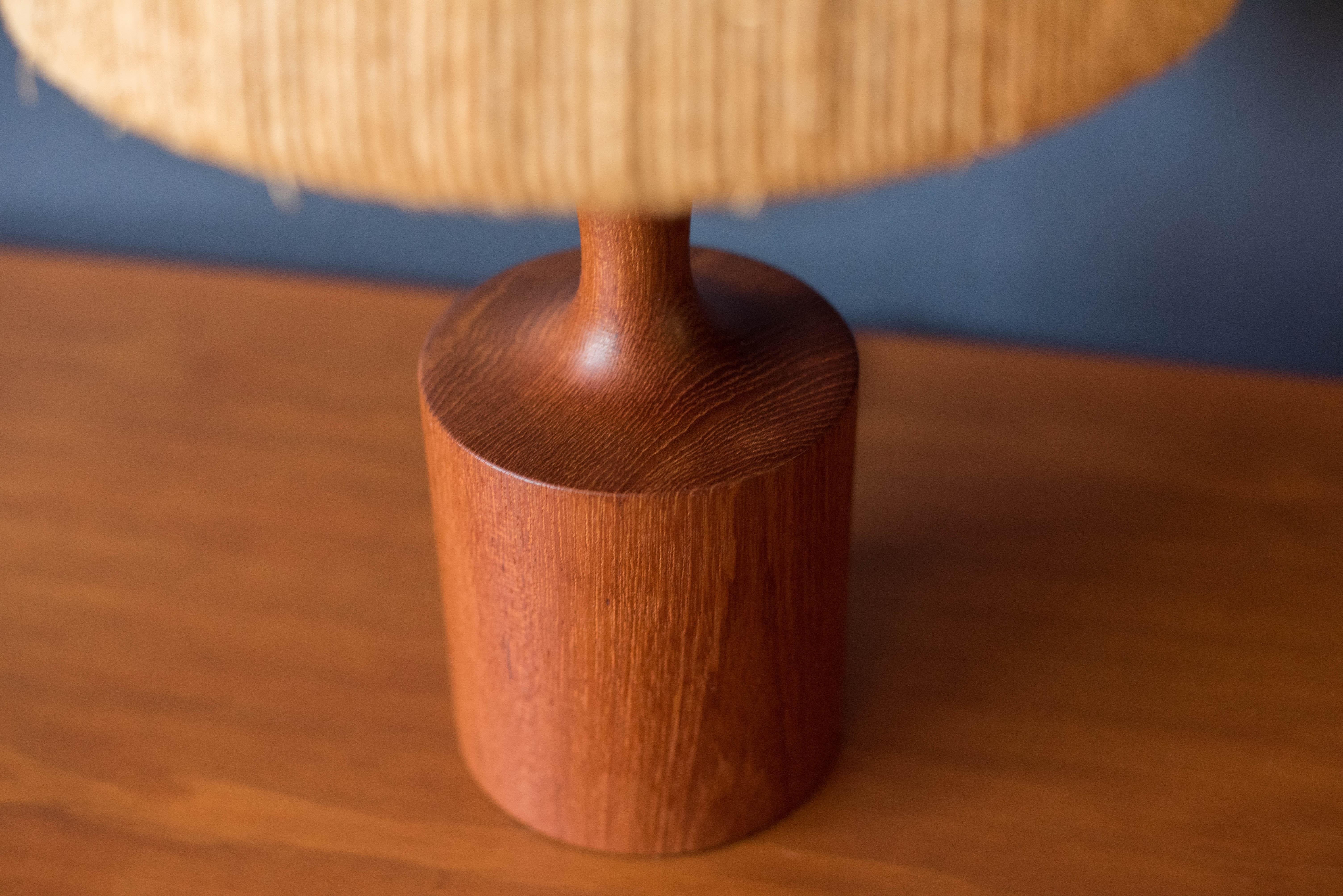 Mid-20th Century Vintage Danish Teak Accent Table Lamp by Fog & Morup For Sale