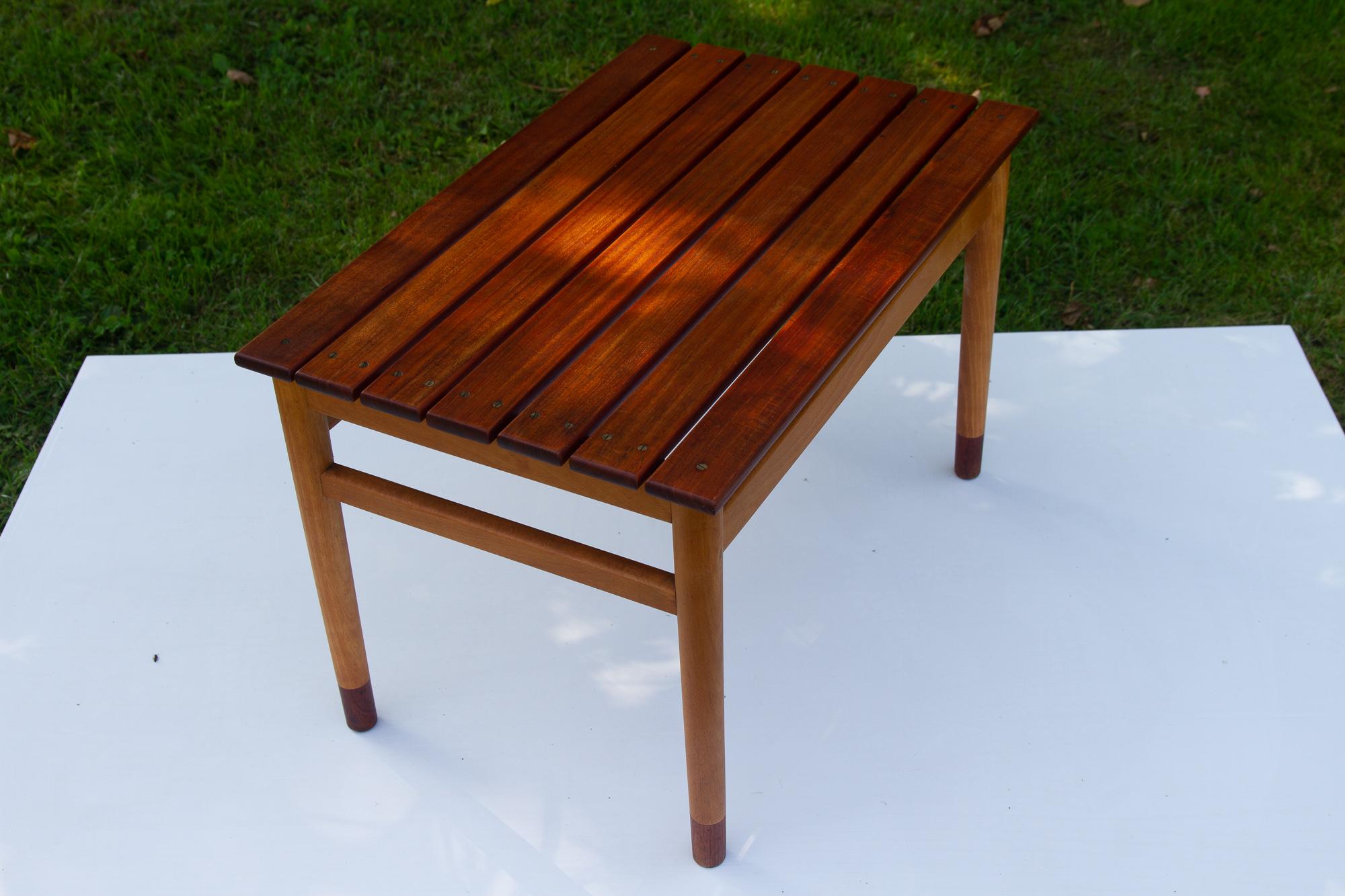 Vintage Danish Teak and Beech Side Table, 1950s For Sale 4
