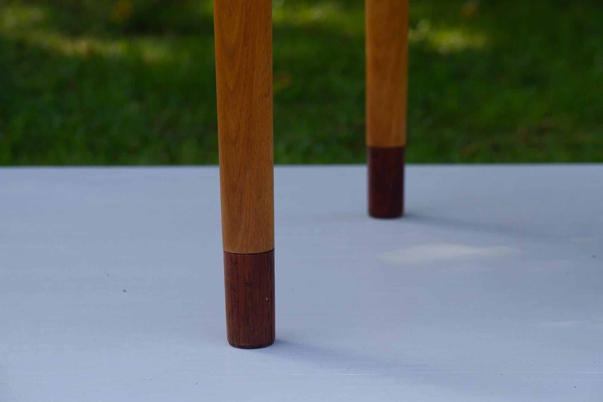 Mid-20th Century Vintage Danish Teak and Beech Side Table, 1950s For Sale