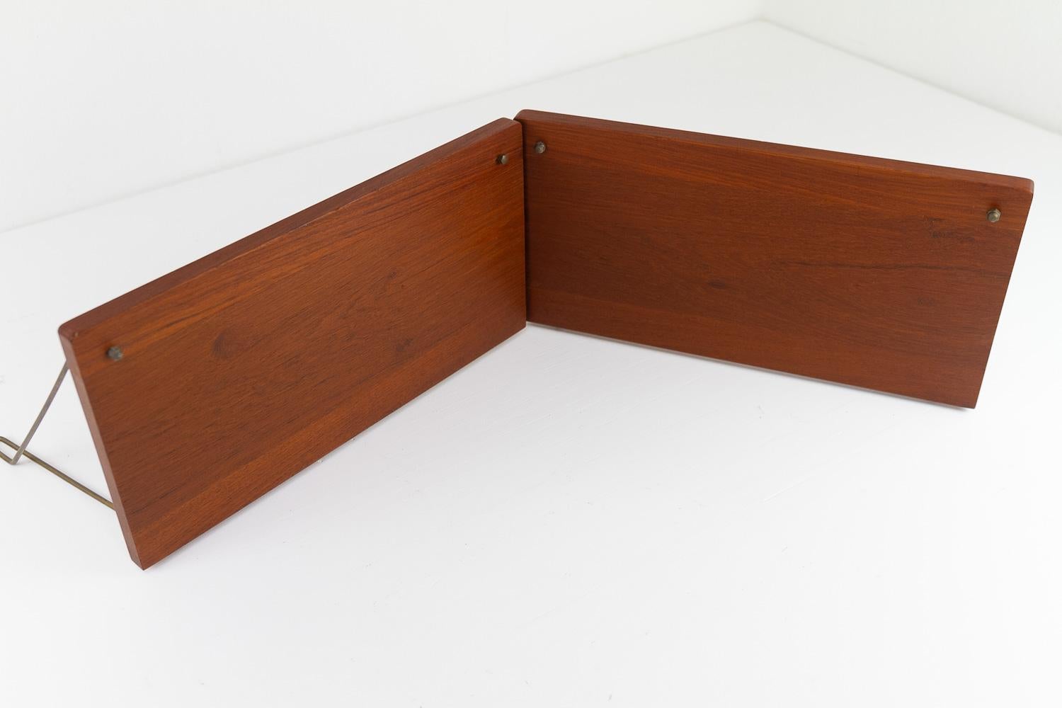 Mid-20th Century Vintage Danish Teak and Brass Floating Shelves, 1960s. Set of 2.