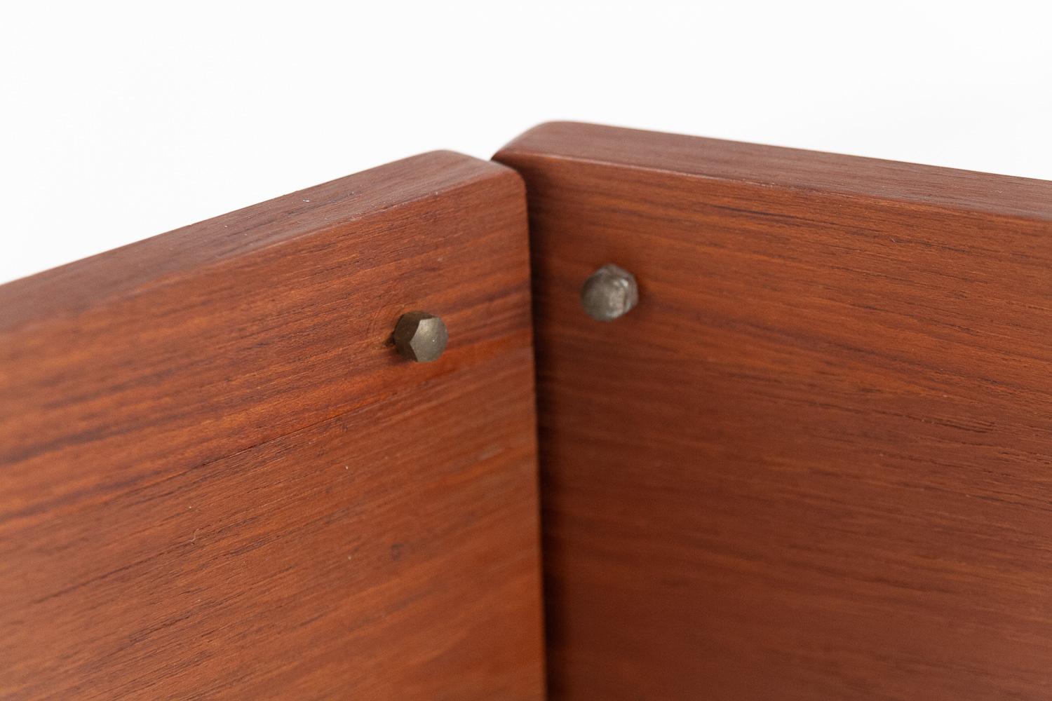 Vintage Danish Teak and Brass Floating Shelves, 1960s. Set of 2. 1