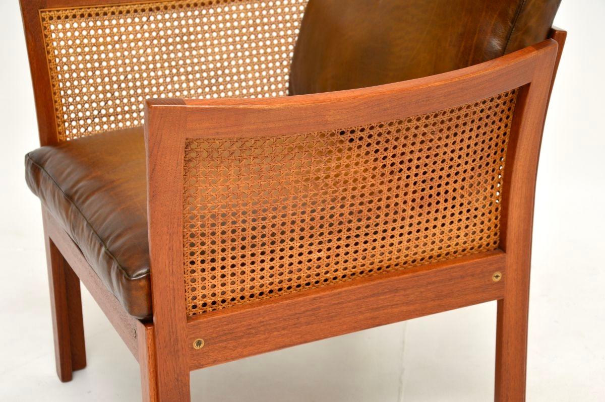 Vintage Danish Teak und Leder Sessel von Illum Wikkelso im Angebot 5