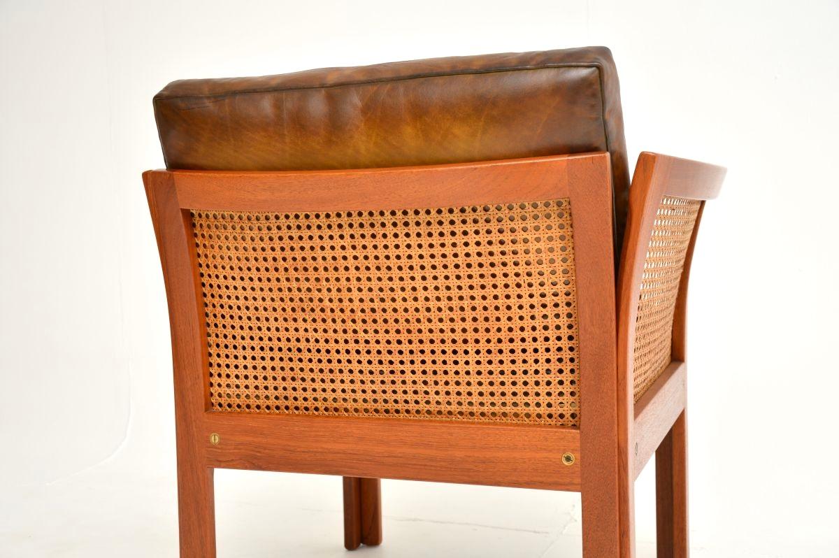 Vintage Danish Teak und Leder Sessel von Illum Wikkelso im Angebot 6